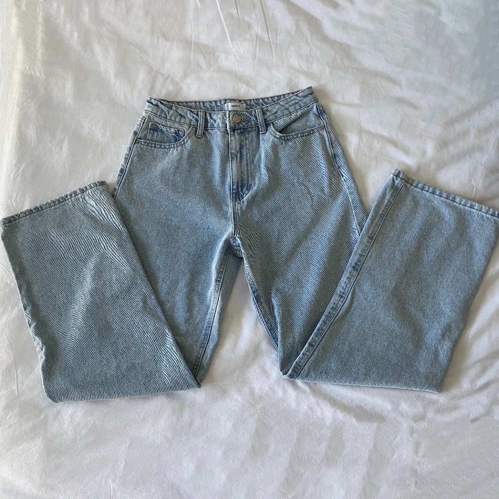 light, straight leg jeans